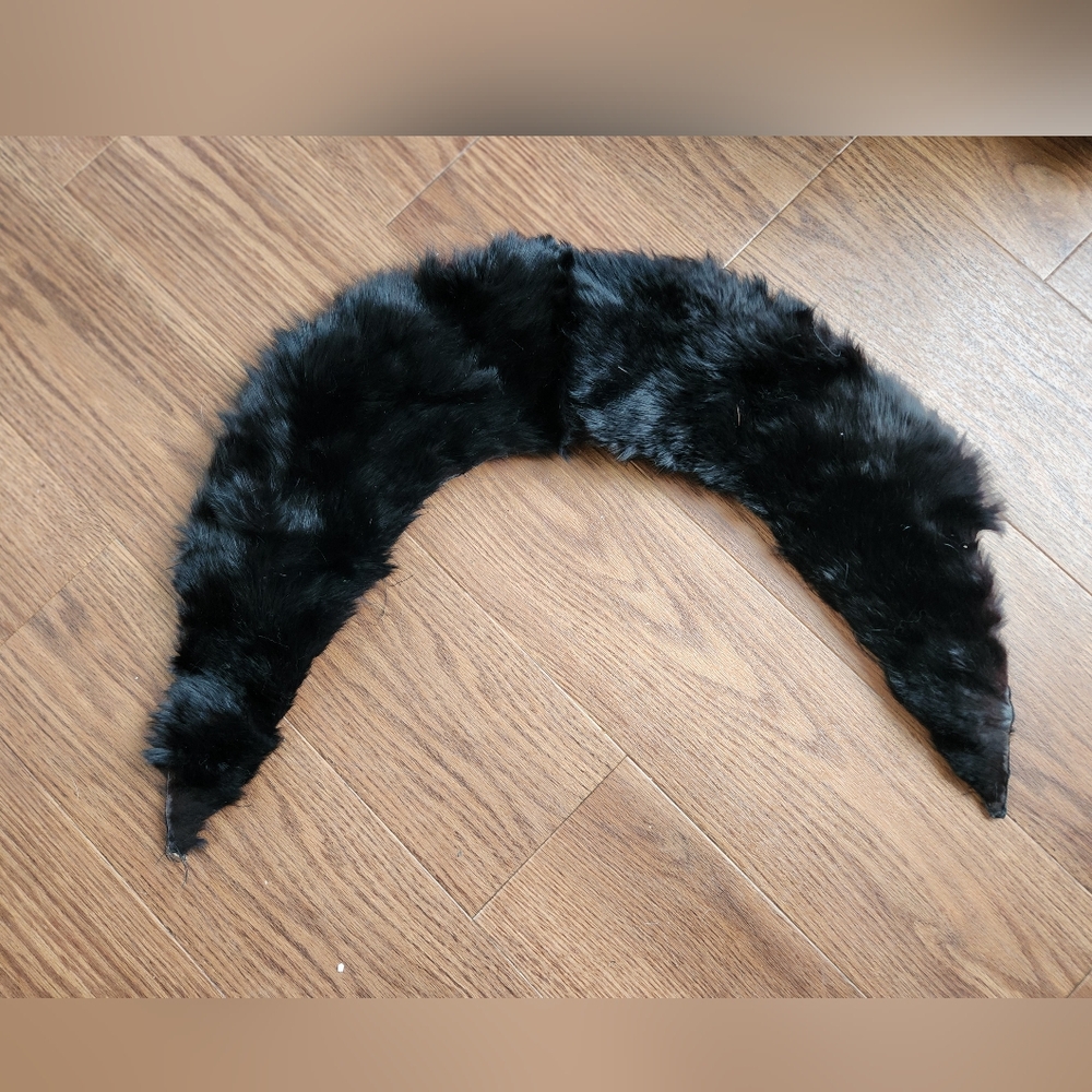 Vintage Black Rabbit Fur Collar